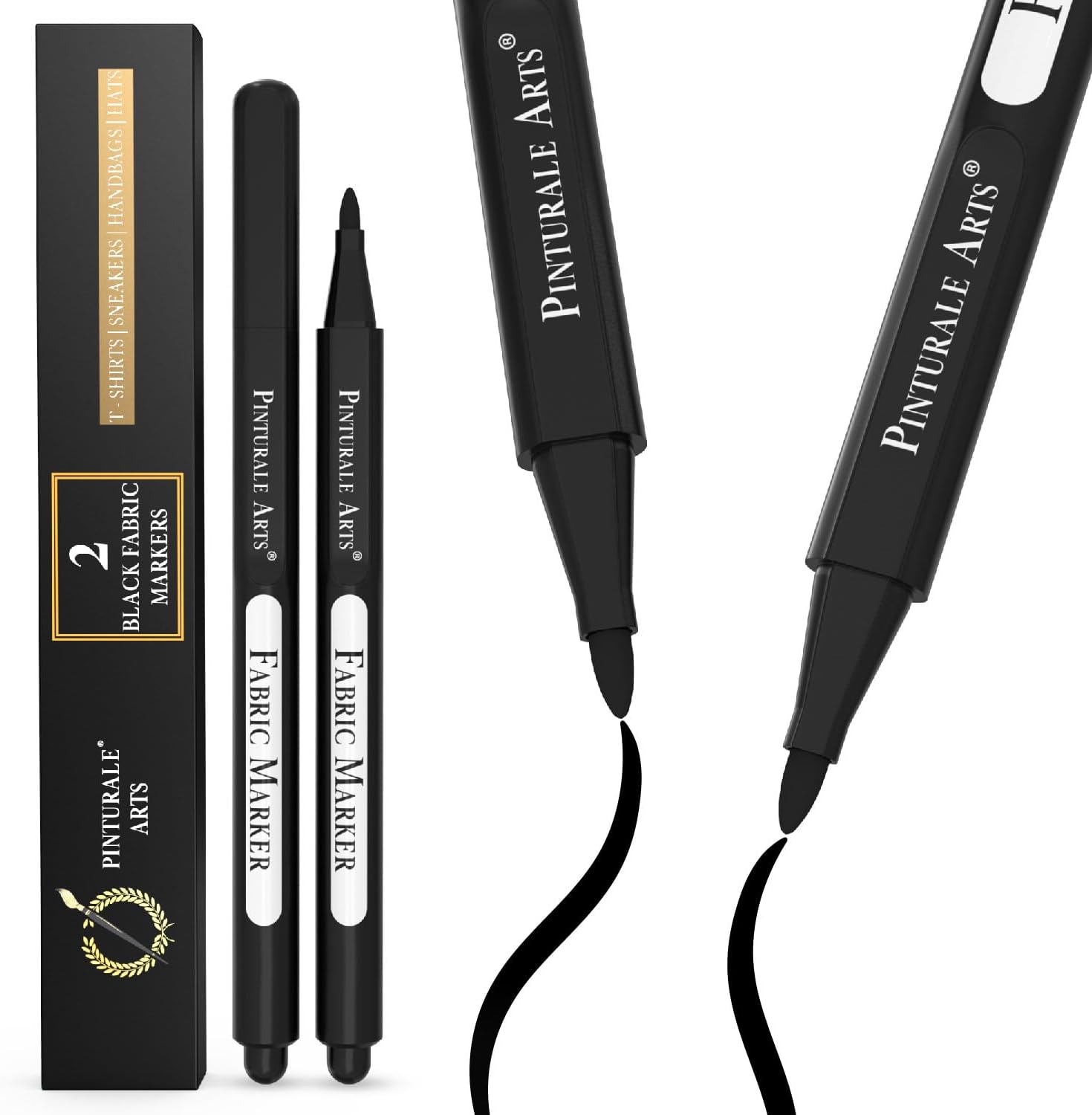 2 Black Fabric Marker | Black Fabric Markers Permanent For Clothes, T Shirts, Shoes, Laundry