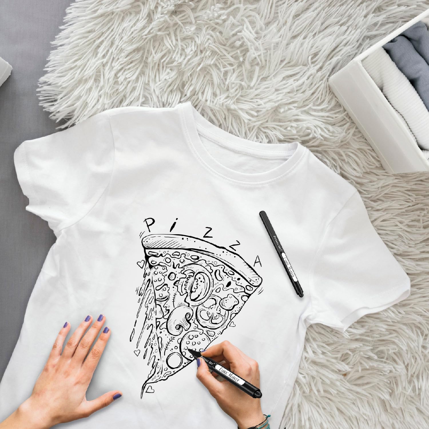 2 Black Fabric Marker | Black Fabric Markers Permanent For Clothes, T Shirts, Shoes, Laundry - Image 2